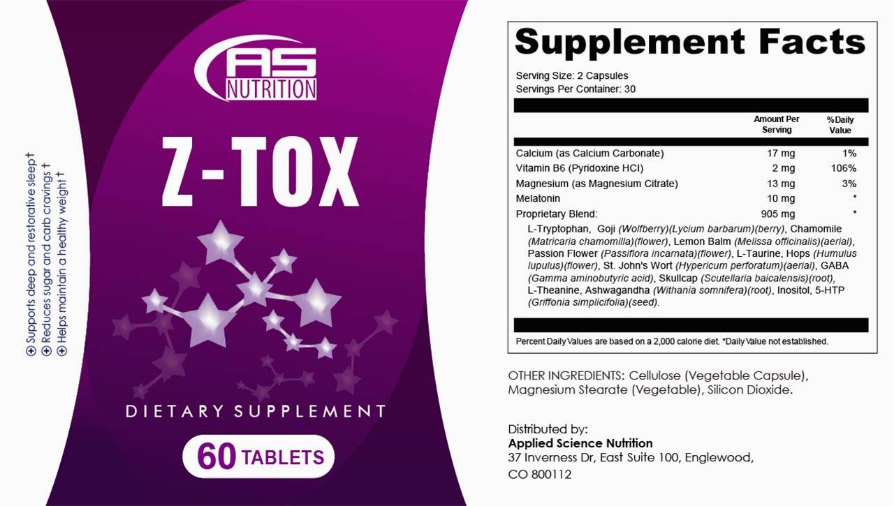 Z-Tox Supplement Facts